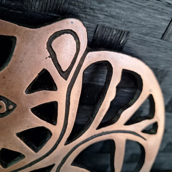 Vintage Cat Hot Pad Trivet Copper Kitchen Decor Pot Holder - Picture 11 of 16